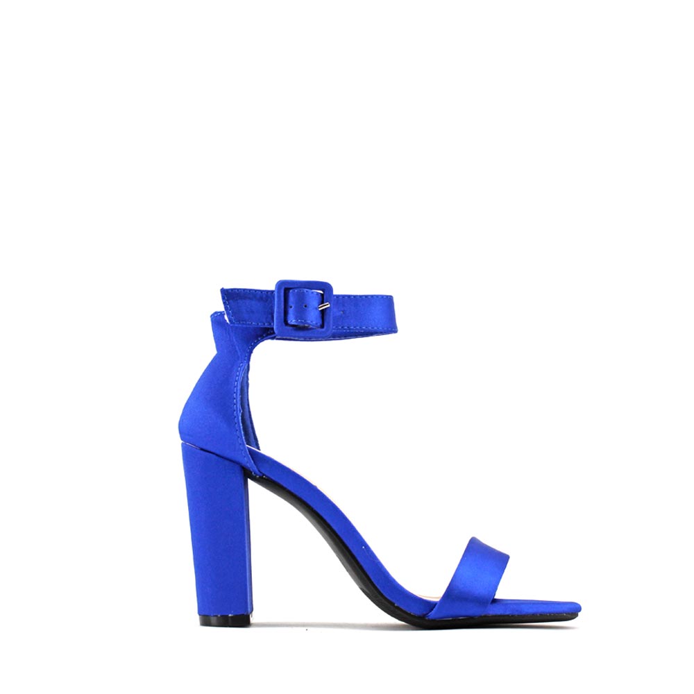 Tacon Ancho Zapatos De Mujer Azul Electrico Zapatos Verano Mujer