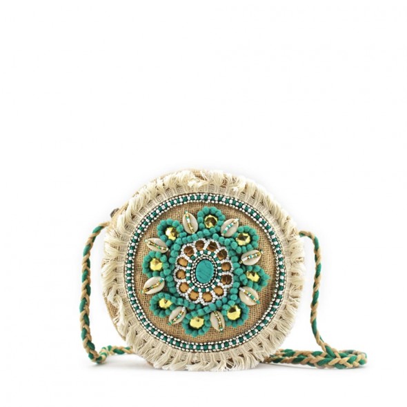 Bolso Bandolera Étnico Redondo Hecho A Mano