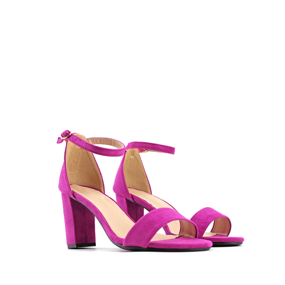 Sandalias Moradas Sandalias Doradas De Tacu00f3n Medio Con Pulsera