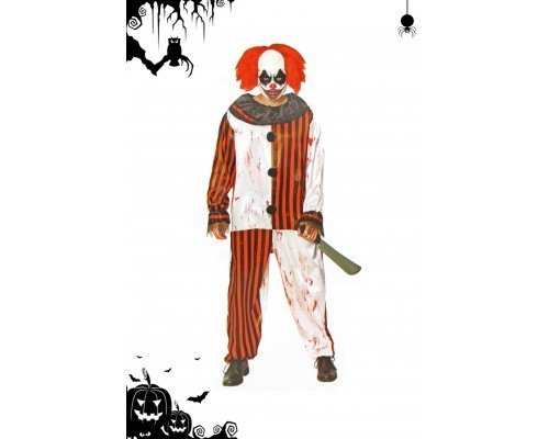 Disfraz Payaso Rayas Ensangrentado Halloween (Hombre)
