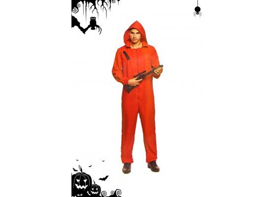 Disfraz Mono Rojo Cremallera Unisex Halloween 