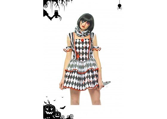 Disfraz Harlequin Sangrienta Halloween (Mujer)