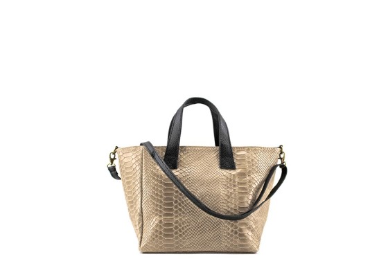 Bolso Shopper De Piel Efecto Cocodrilo