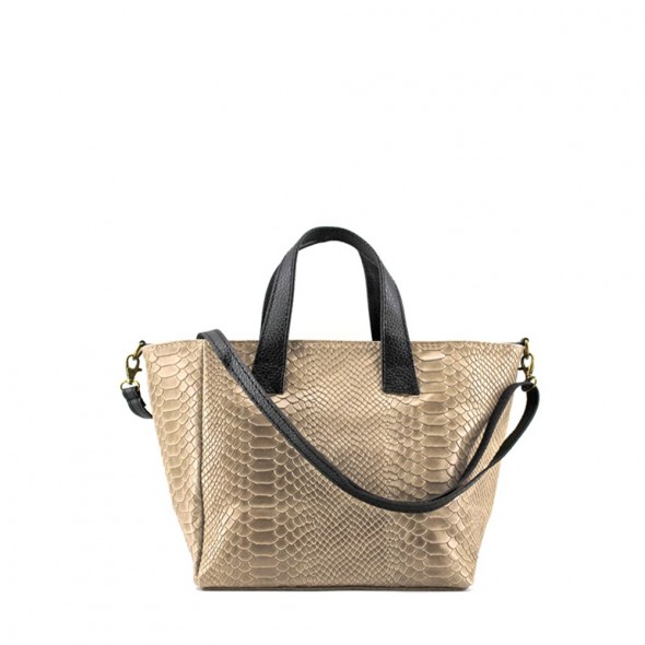 Bolso Shopper De Piel Efecto Cocodrilo