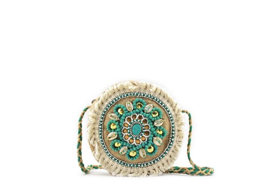 Bolso Bandolera Étnico Redondo Hecho A Mano