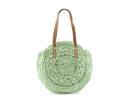 Bolso Hombro Rafia Redondo