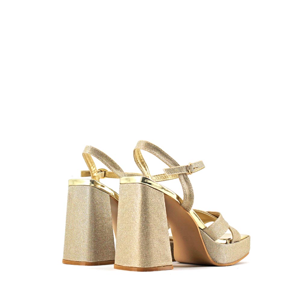 Tacones Mujer MODELISA Sandalia Tacu00f3n Ancho Brillo Con