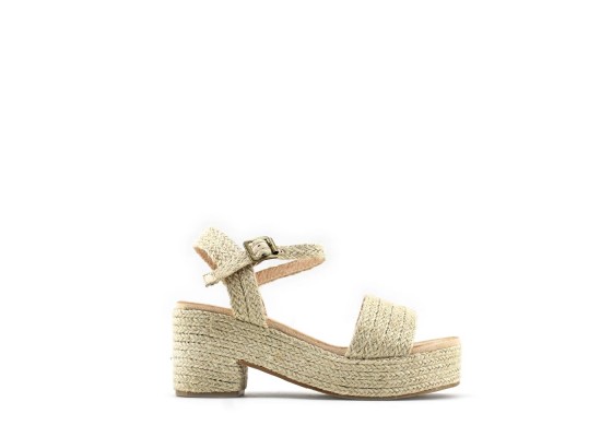 Sandalia Plataforma Alpargata Hebilla Pulsera Tobillo